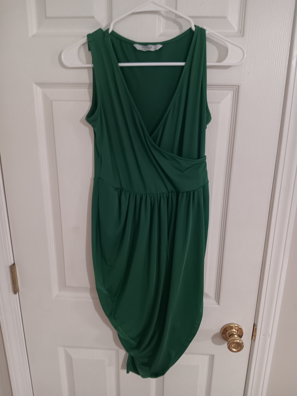 Sleeveless Emerald Wrap-Front Asymmetrical Women's Dress